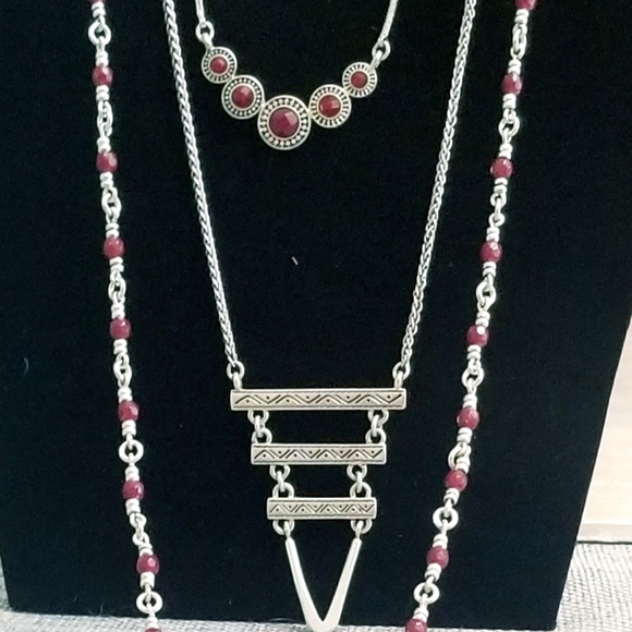Lucky Brand Layers 3 tier Silver Necklace NWT RETAILS FOR $49 LONG - Picture 8 of 16